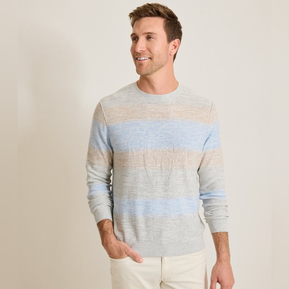 Tommy Bahama Lightweight Linen Sorrento Crew Sweater Shirt Beach Men’s Medium